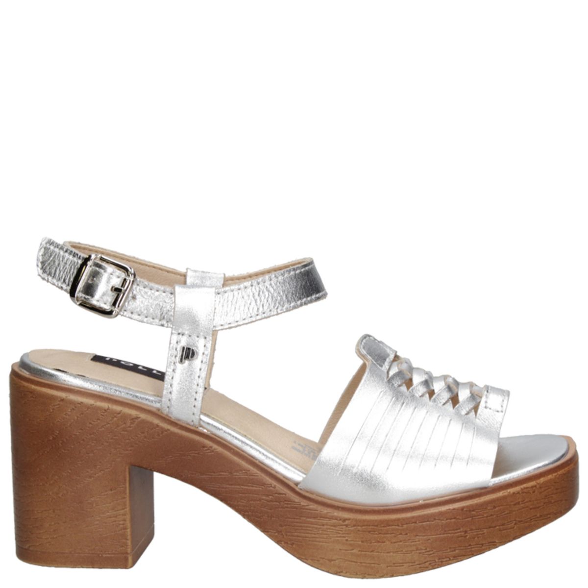 POLLINI - Sandalia Casual Mujer Plateado Pollini