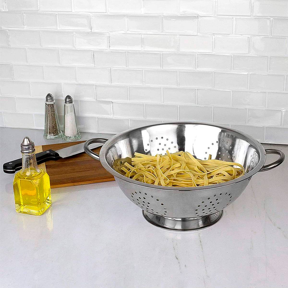 GENERICO - Colador Escurridor Acero Inoxidable 34 Cm Pastas Verduras