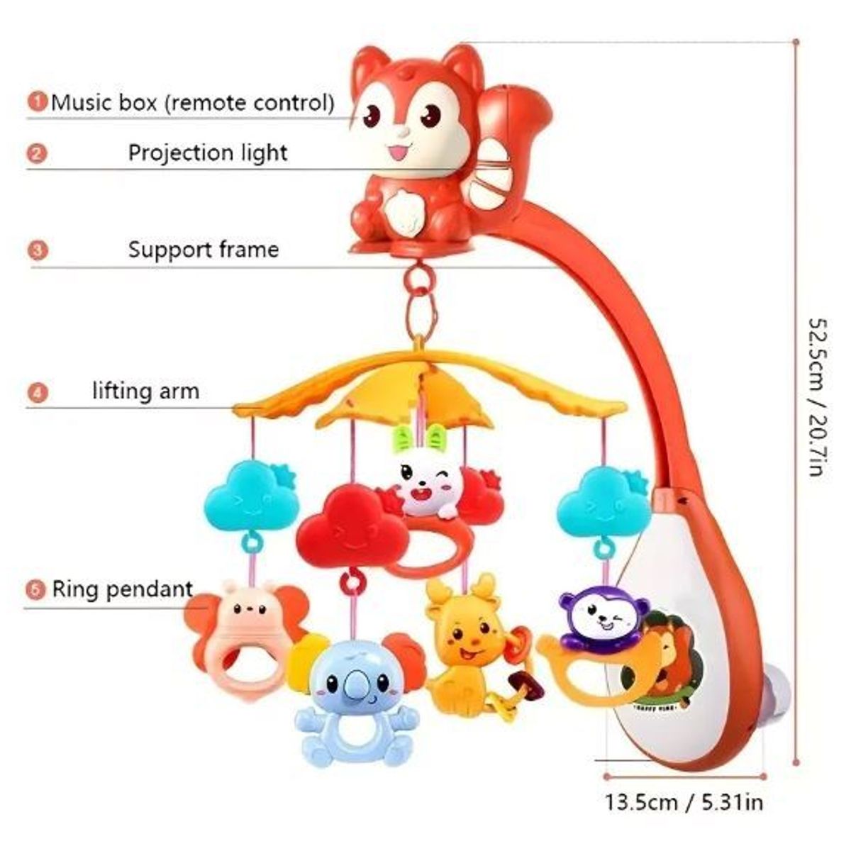 GENERICO - Móvil De Bebé Musical Con Proyector 360°