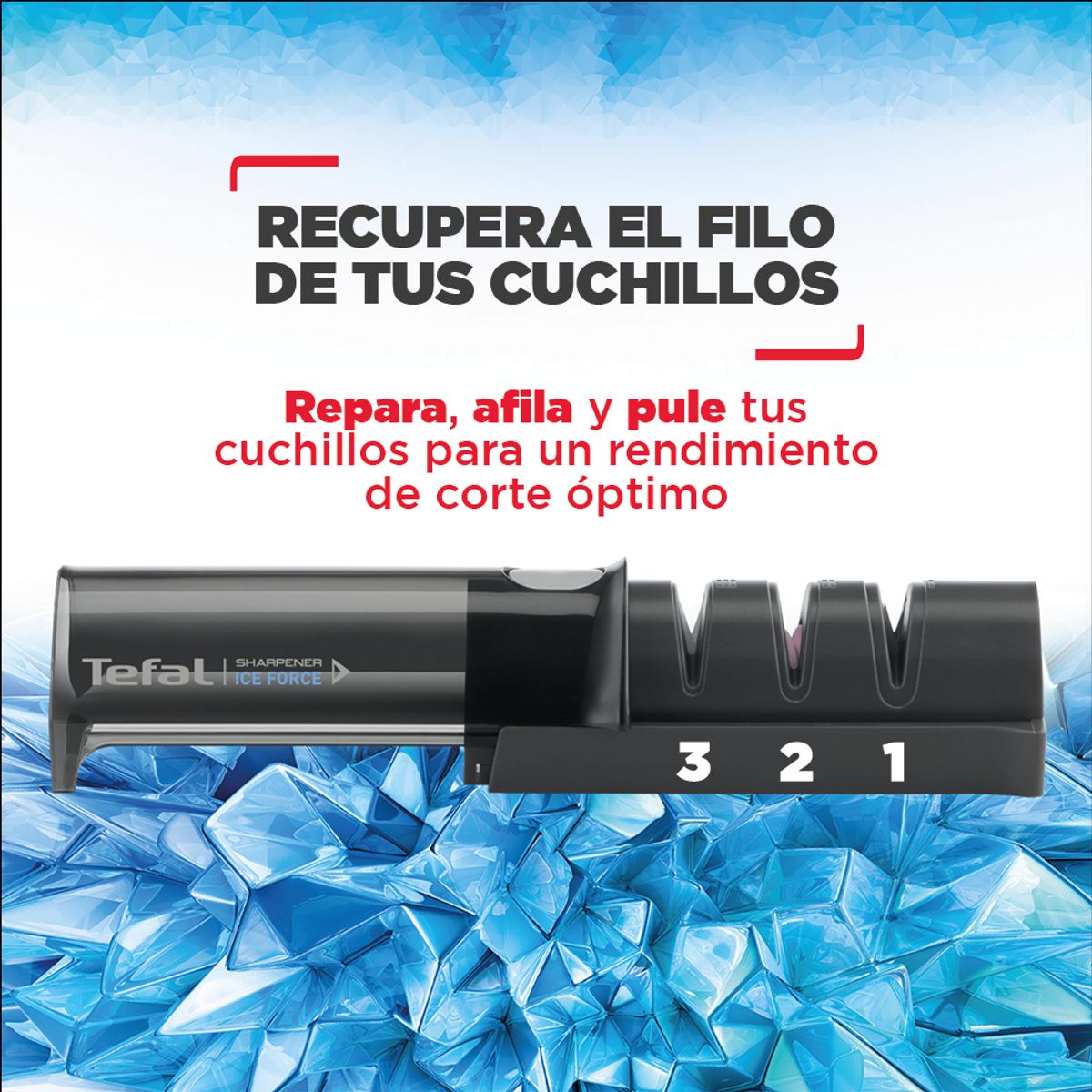 TEFAL - Afilador 12,5X5,9 cm Ice Force Tefal