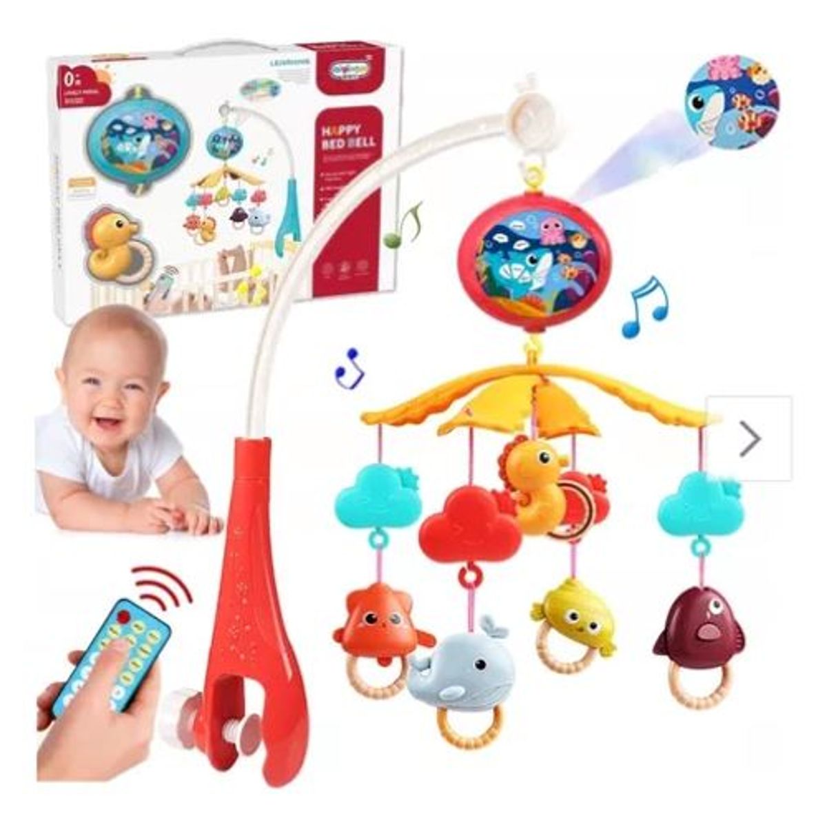 GENERICO - Móvil De Bebé Musical Con Proyector Mundo Marino