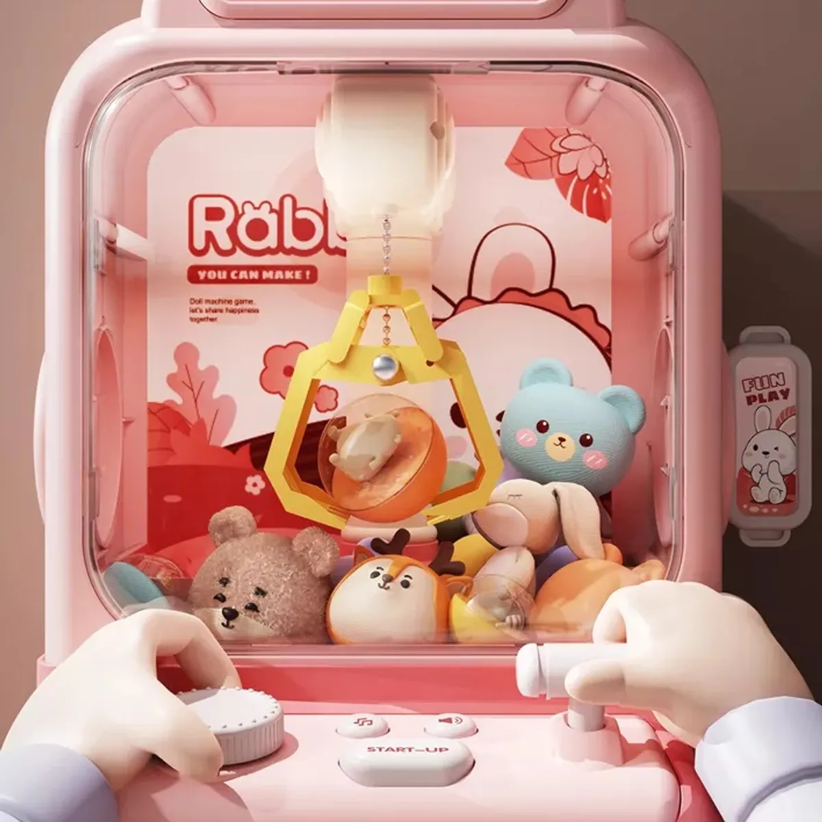 GENERICO - Mini Maquina Saca Peluches Y Juguetes Niño Rosa