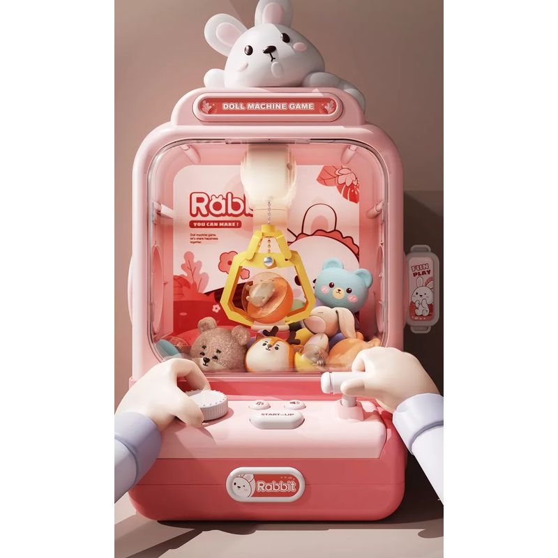 GENERICO - Mini Maquina Saca Peluches Y Juguetes Niño Rosa
