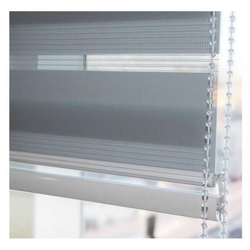 GENERICO - Cortina Roller Cebra Dúo Día Y Noche 150 X 200 Gris