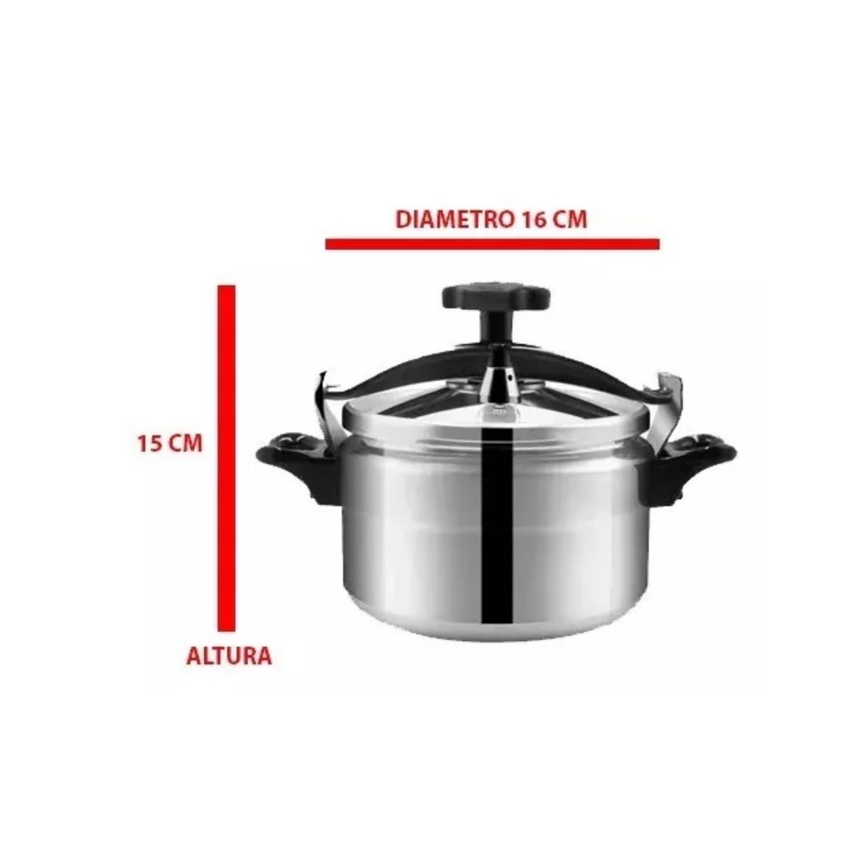 IMPORTCLICK - Olla Presión Aluminio DLX 3 Litros Plateado IMPORTCLICK