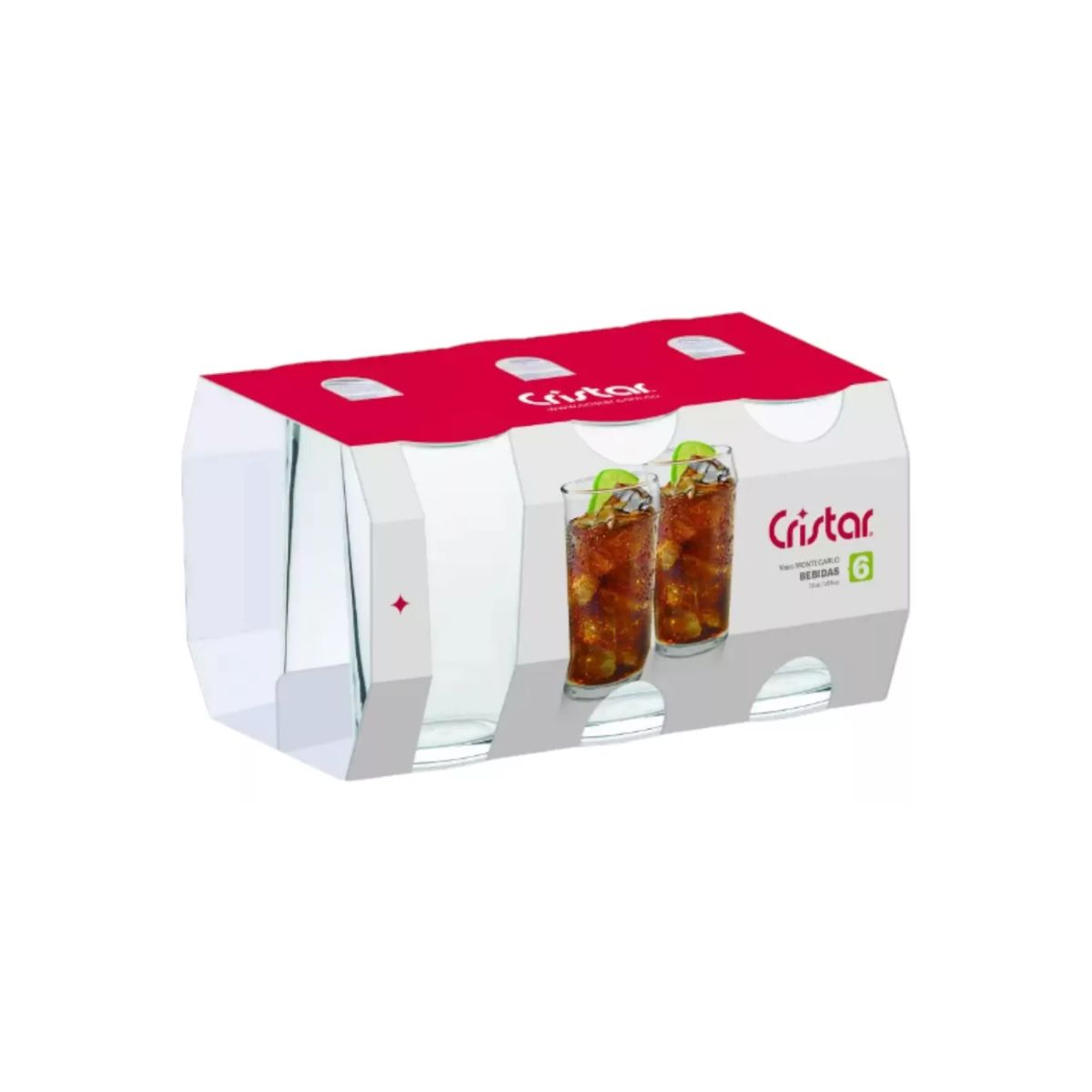 IMPORTCLICK - Pack 6 Vasos Vidrio 355 ML Londres IMPORTCLICK