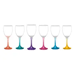 IMPORTCLICK - Set 6 Copas Champaña Cocktail Vidrio 300 ML Azul