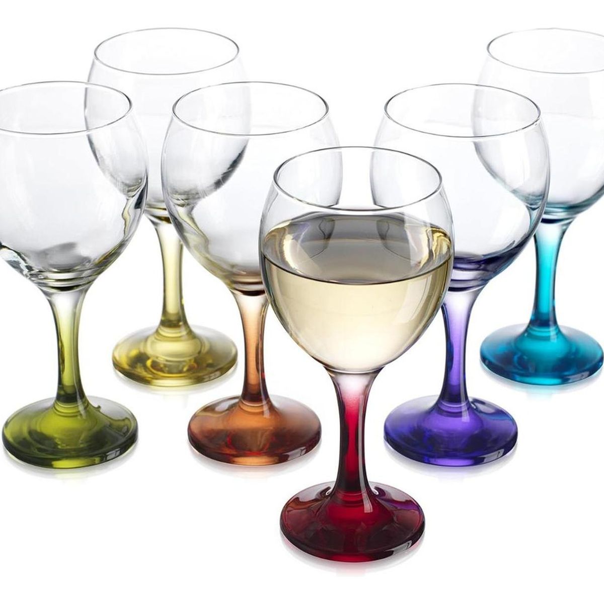 IMPORTCLICK - Set 6 Copas Champaña Cocktail Vidrio 300 ML Azul IMPORTCLICK