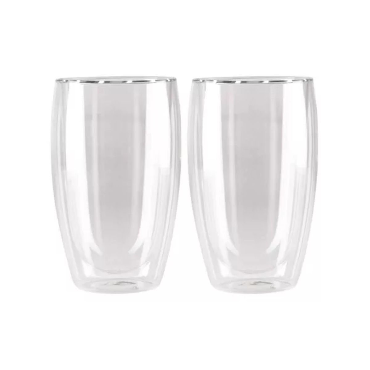 IMPORTCLICK - Pack 2 Vasos Doble Pared Vidrio 473 ML Transparente IMPORTCLICK