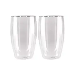 IMPORTCLICK - Pack 2 Vasos Doble Pared Vidrio 473 ML Transparente
