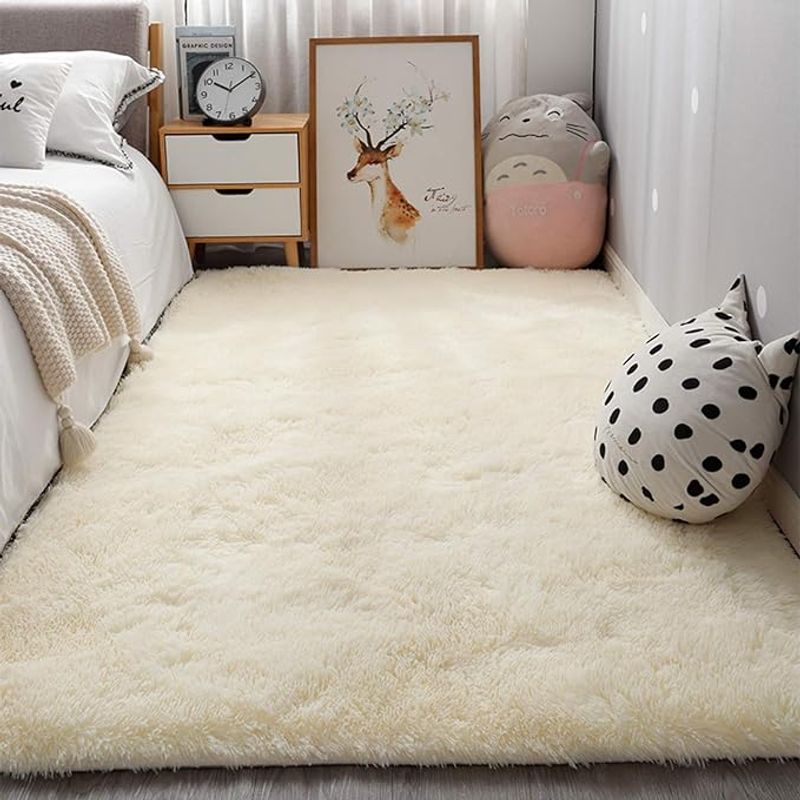 ANGELES DEL HOGAR - ALFOMBRA PELUDA TIPO SHAGGY 200 X 300 COLOR BEIGE