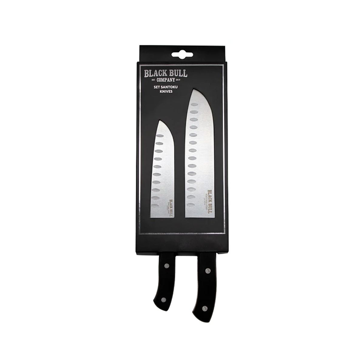 BLACK BULL - Set 2 Cuchillos 7 Pulgada+5 Pulgada Santoku Texas Black Bull