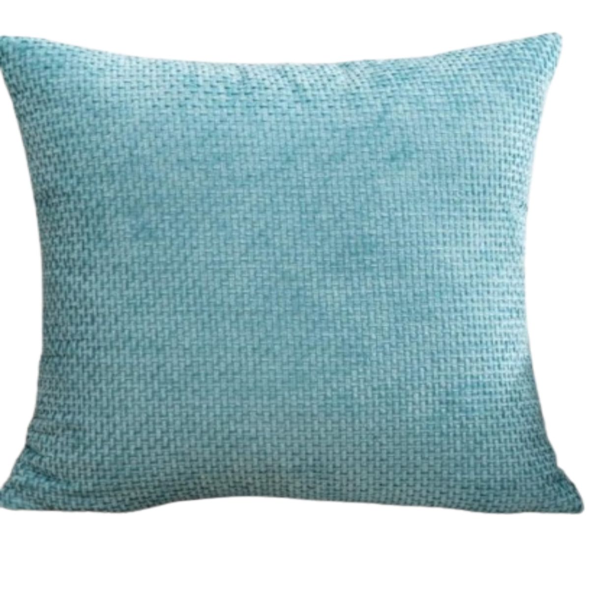 GENERICO - Juego de 2 Fundas de Cojín Estilo Chenille Cuadrille-Turquesa