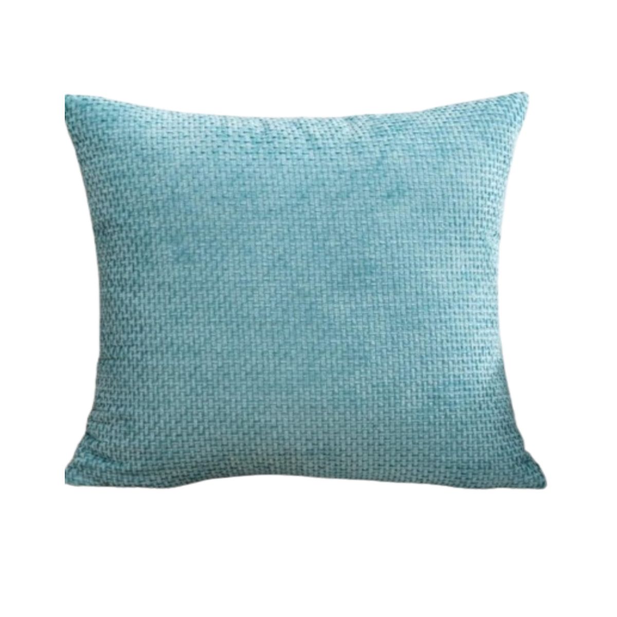 GENERICO - Juego de 2 Fundas de Cojín Estilo Chenille Cuadrille-Turquesa