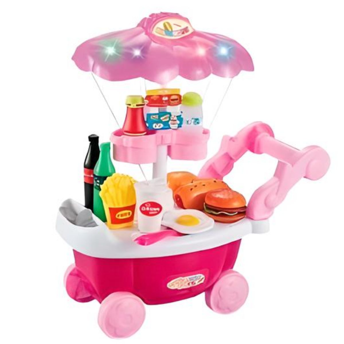 OMAS - Carrito de Comida Con Accesorios y Luces Para Niña