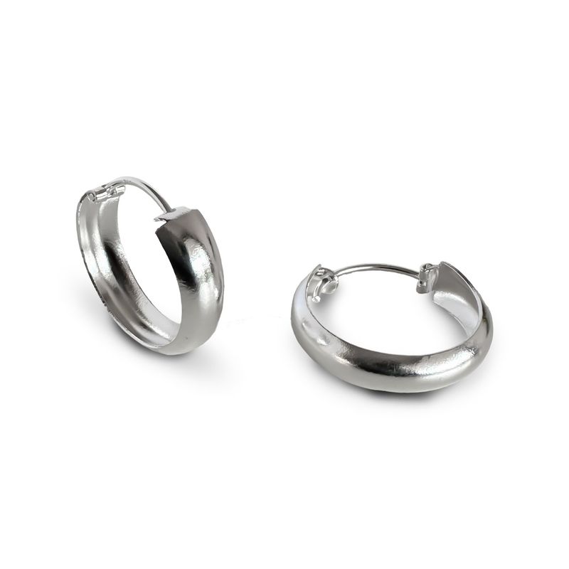 ANDREA COGGIOLA JOYAS - Aros Argolla Bote 18mm Plata Fina 925