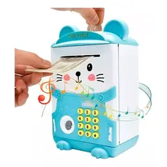 GENERICO - Alcancia gatito con Huella Digital AZUL AS183