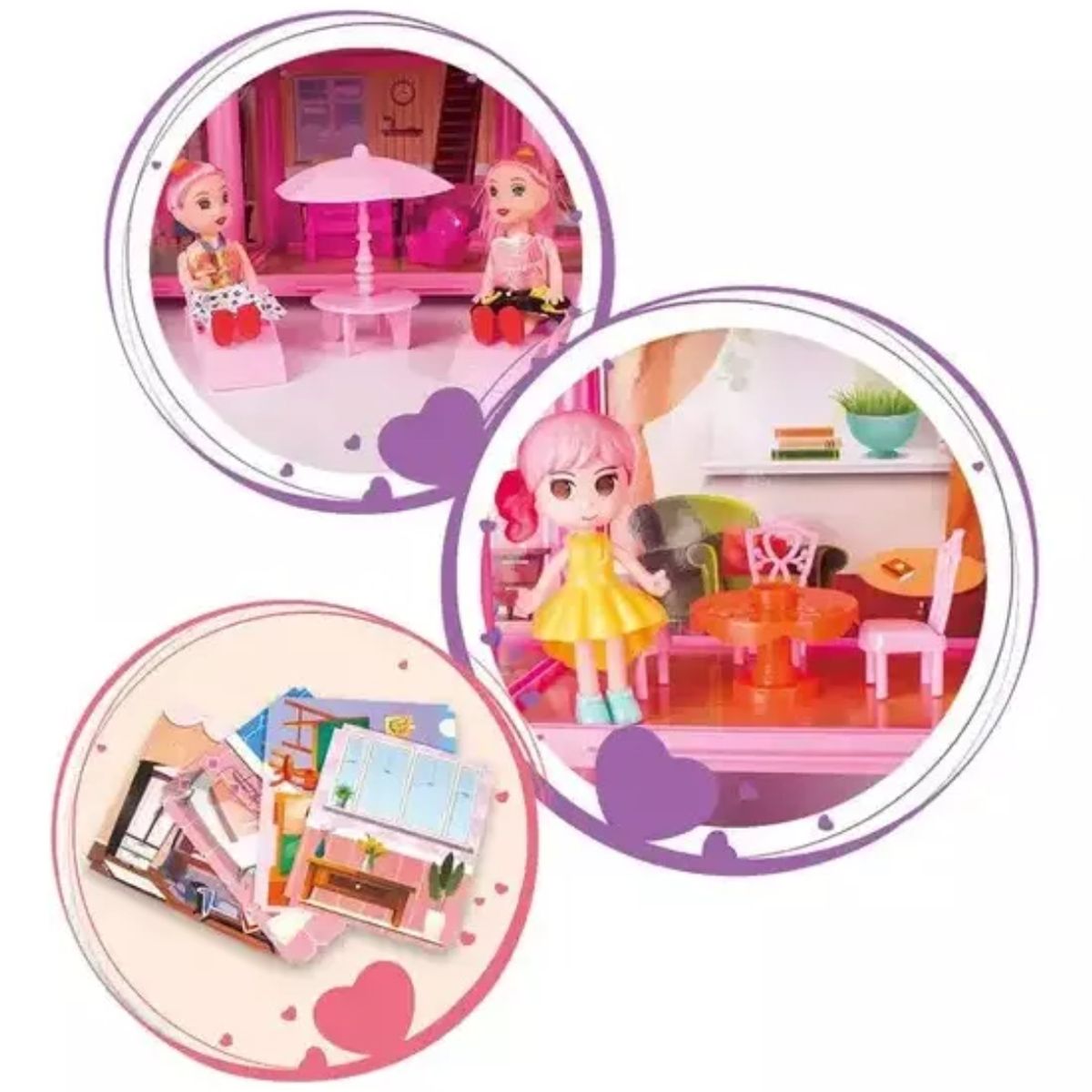 OMAS - Casa de Muñecas Armable 284 Piezas Para Niña Juguete