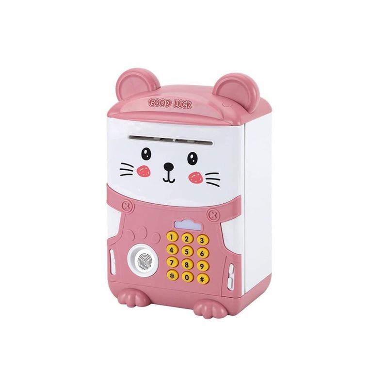 GENERICO - Alcancia Gatito Rosa con Huella Digital ROSA AS183