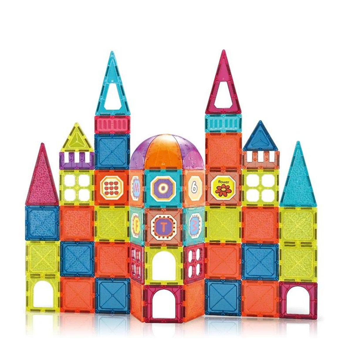 GENERICO - Bloques De Construcción Magnético, Didactico Con 77 Piezas