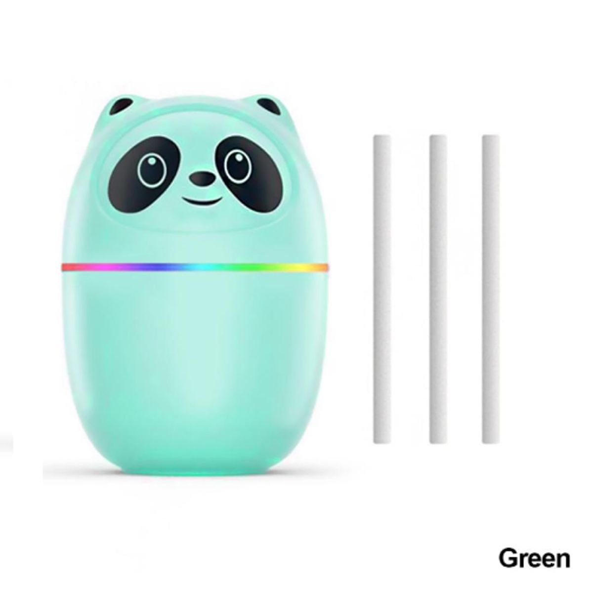 GENERICO - Humidificador Aromático De Panda Con 6 Esencias Verde