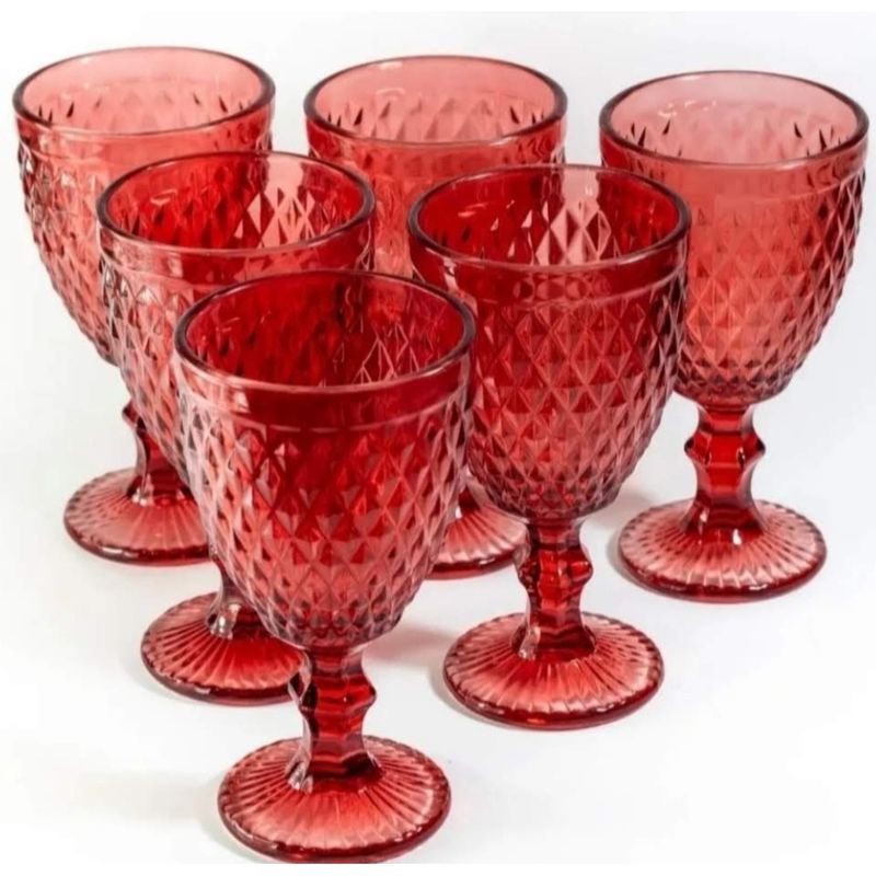 MI DECO HOME CADA DETALLE IMPORTA - SET 6 COPAS DE COLORES ROJO