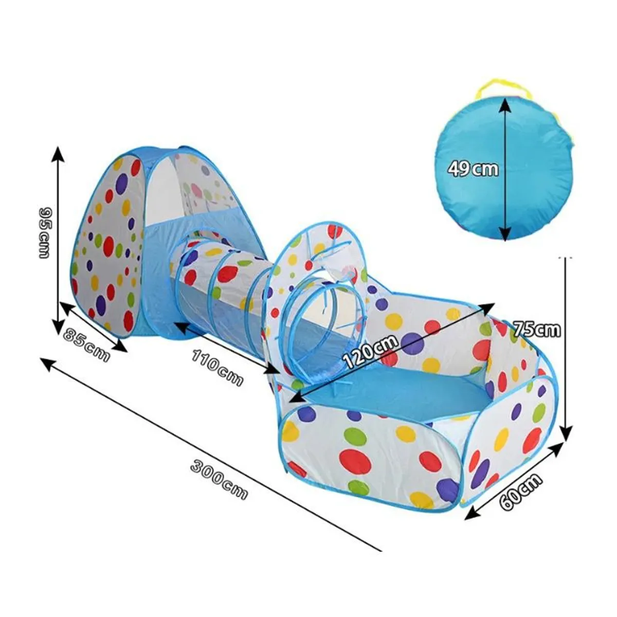 GENERICO - Carpa Túnel Con Piscina De Pelotas Para Niños 3 En 1 Bebés