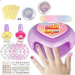 OMAS - Juguete Set Manicure Lampara Secadora Corazón Para Niña