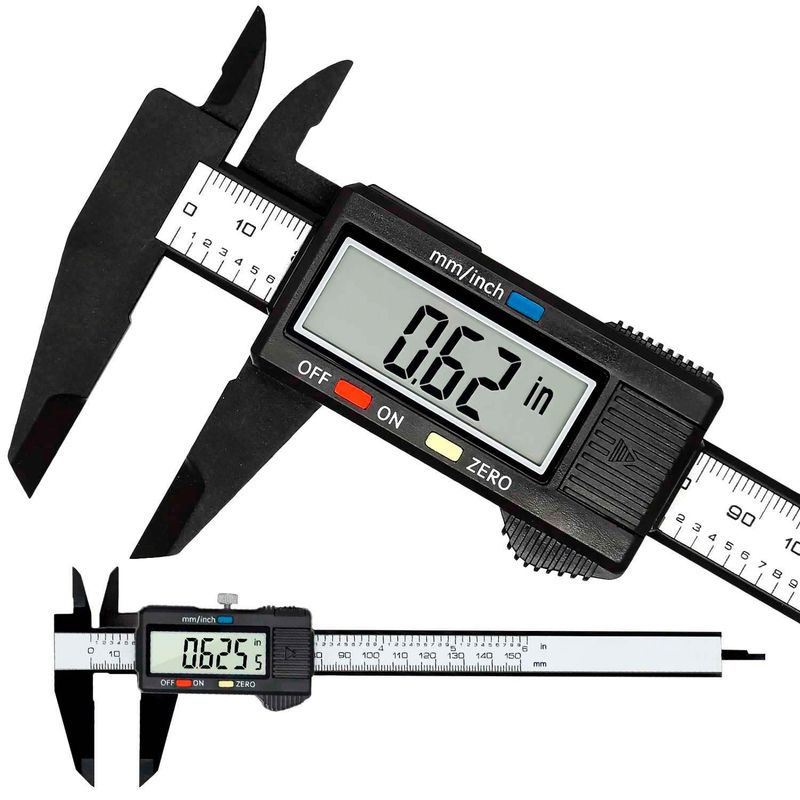 GEN - Pie De Metro Digital 150mm / 6 Caliper Pantalla Lcd A Pilas - Negro