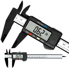 GEN - Pie De Metro Digital 150mm / 6 Caliper Pantalla Lcd A Pilas - Negro