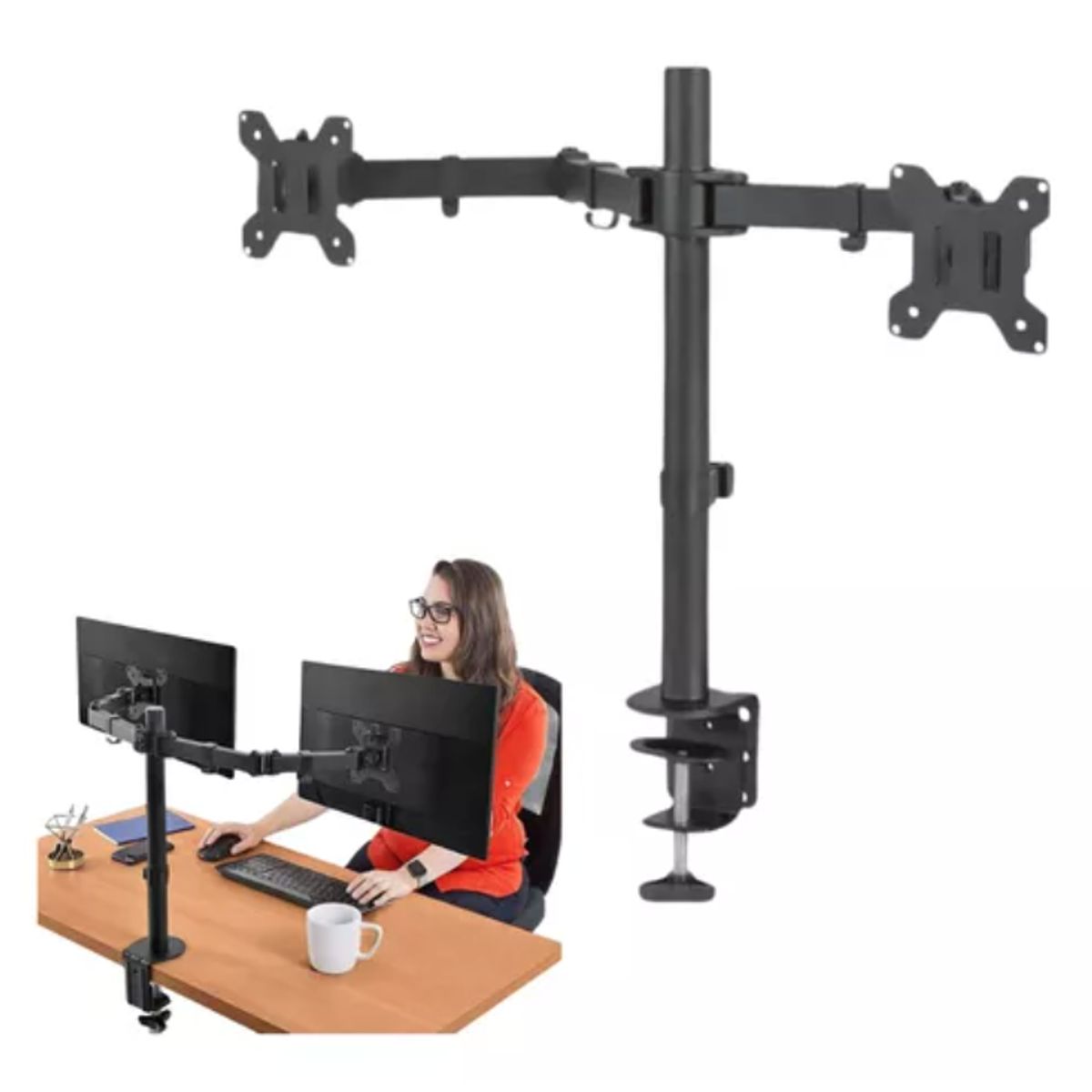GENERICO - Soporte Articulado Para 2 Monitores/tv Led Brazo Hasta 32