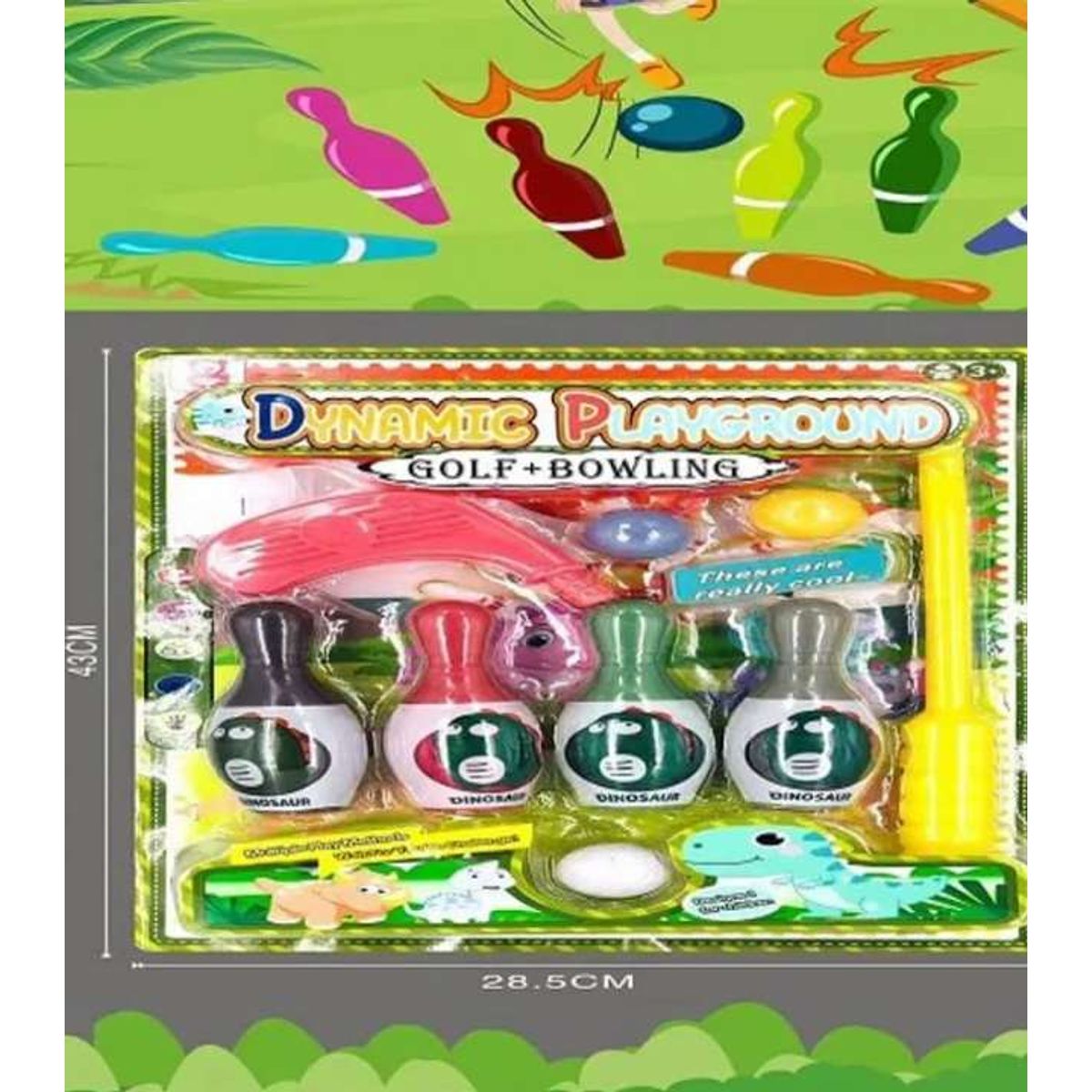 GENERICO - Set juego mini golf con bowling 43 x 26.5cm