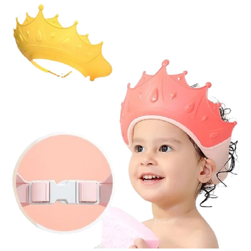 GENERICO - Gorro Baño Bebe Visera Ducha Corona Gorro De Baño ROSADO
