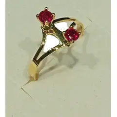 GENERICO - Anillo Oro 18 ktes rubí fino tu y yo