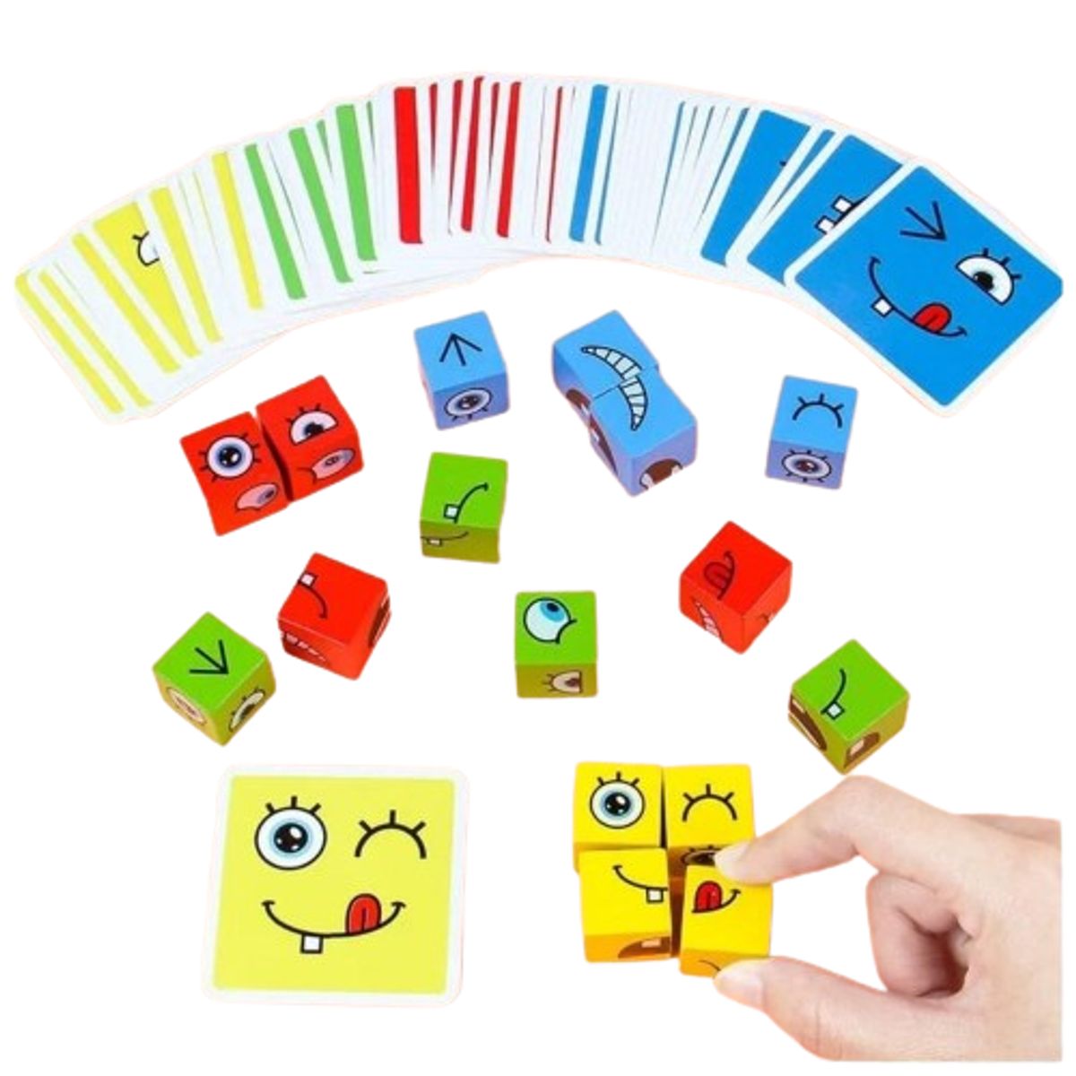 COCHOLITO KIDS - Juego De Mesa Rompecabezas De Expresiones 15 Piezas