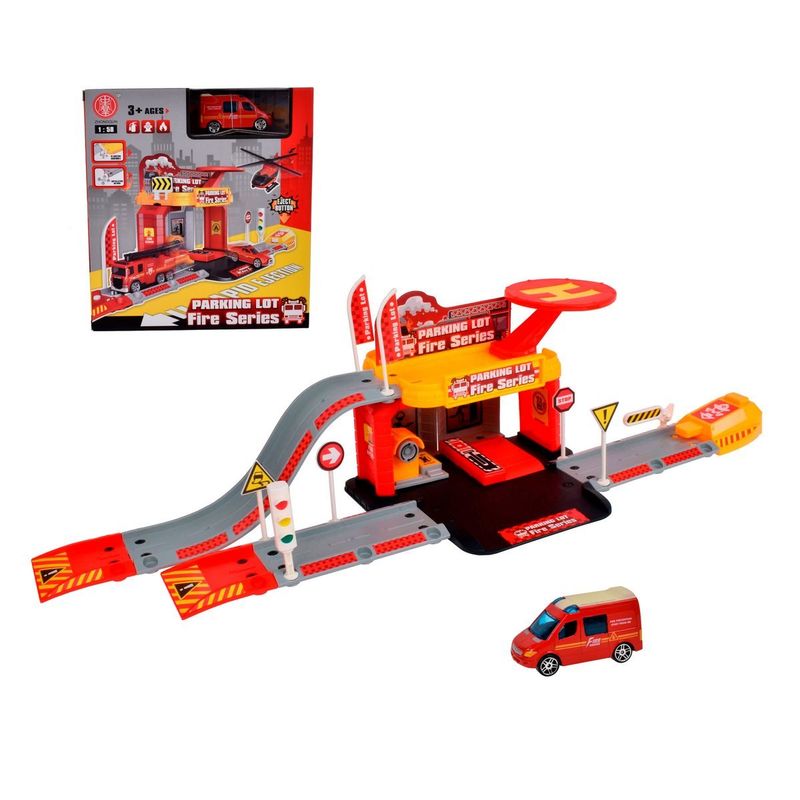 ANSALDO - Playset Estacion Armable Con Vehiculo - Ambulancia Bombero