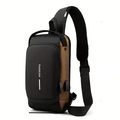 GENERICO - Bolso Bandolera Antirrobo Impermeable Hombre con Puerto USB