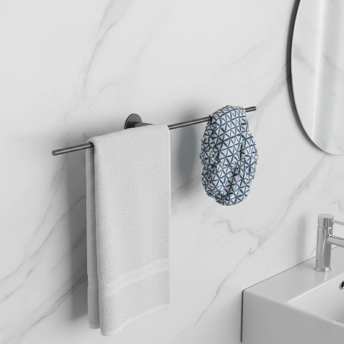 HALMAN - Toallero de Acero Inoxidable sin Perforación 60 cm