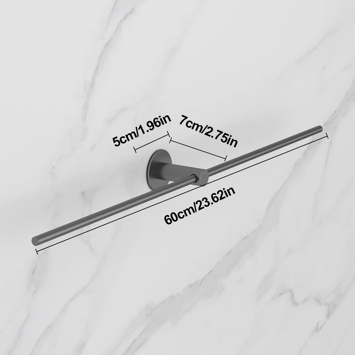 HALMAN - Toallero de Acero Inoxidable sin Perforación 60 cm