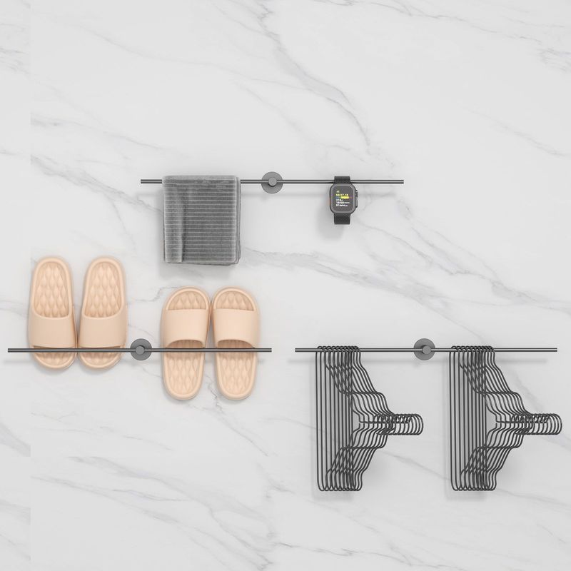 HALMAN - Gris 304 Acero Inoxidable Cuarto de Baño Toalla Estante 60CM