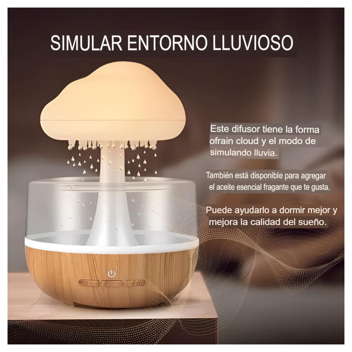 GENERICO - Humidificadora en Forma Nube de Lluvia