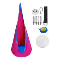 DEKANO - Columpio Sensorial colgante Hamaca Niños Interior Exterio Con Cojín -rosa rojo