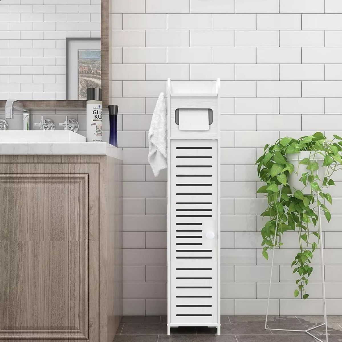 NEW LINE - Organizador Baño Esquinero Con Puerta