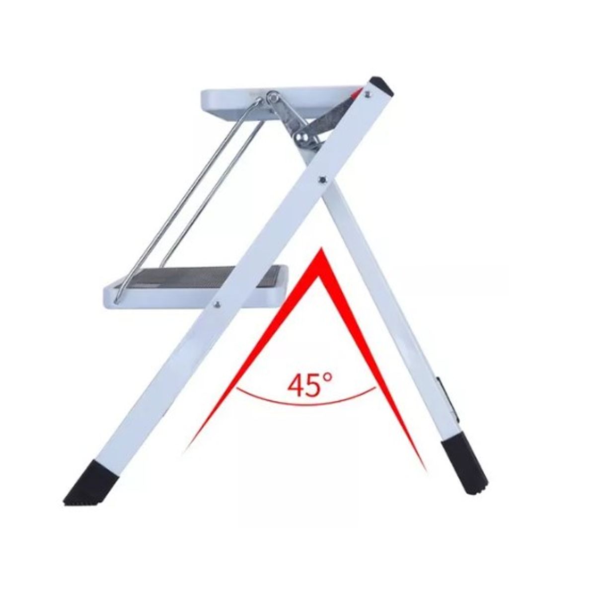 OFERTABKN - Escalera Multiuso Plegable 2 Peldaños Ultra Compacta Metalico