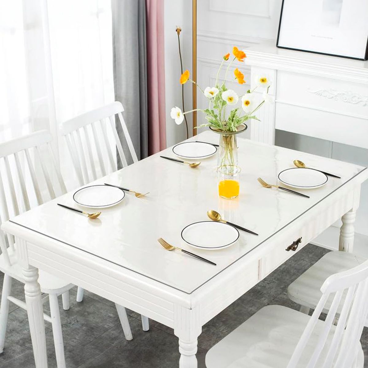 GENERICO - Protector De Mesa Rectangular Transparente Mantel Pvc 140x80cm