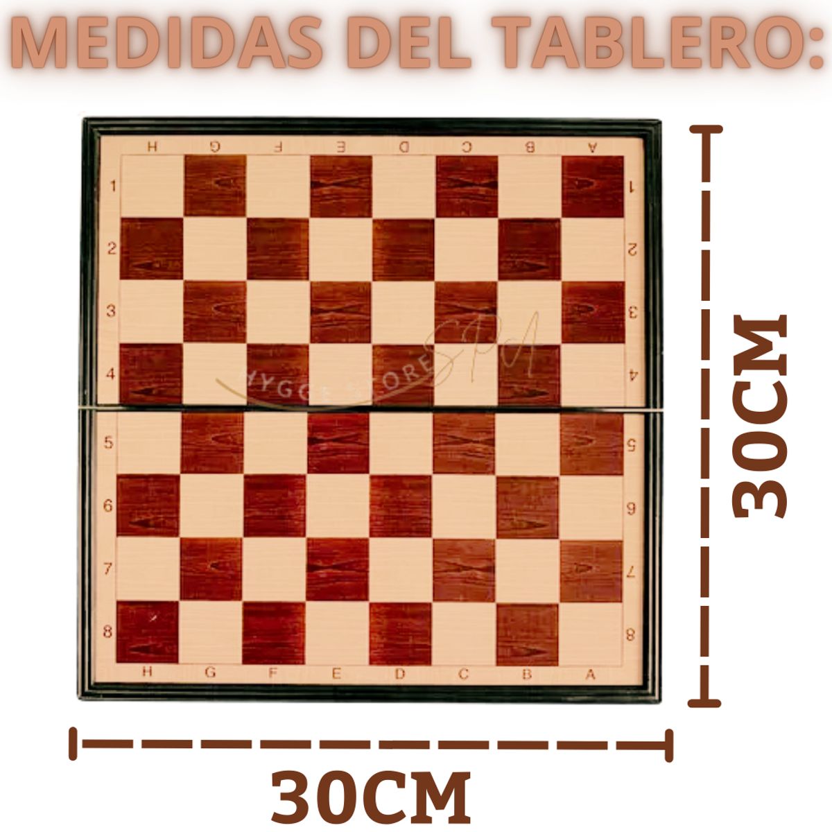 CHESS - Juego de Ajedrez Magnético Tablero Plegable Chess 30x30cm Grande