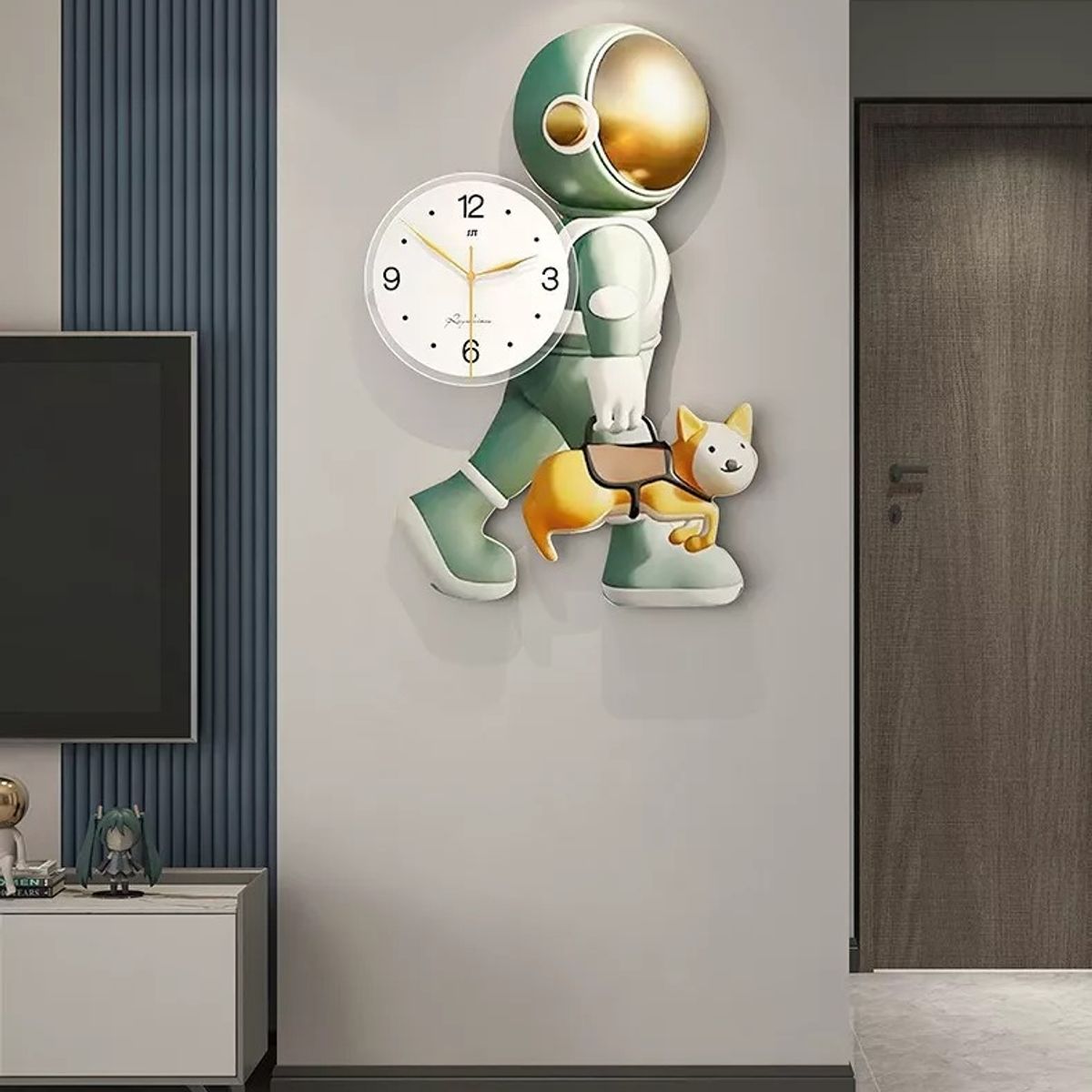GENERICO - Reloj de pared decorado con astronauta