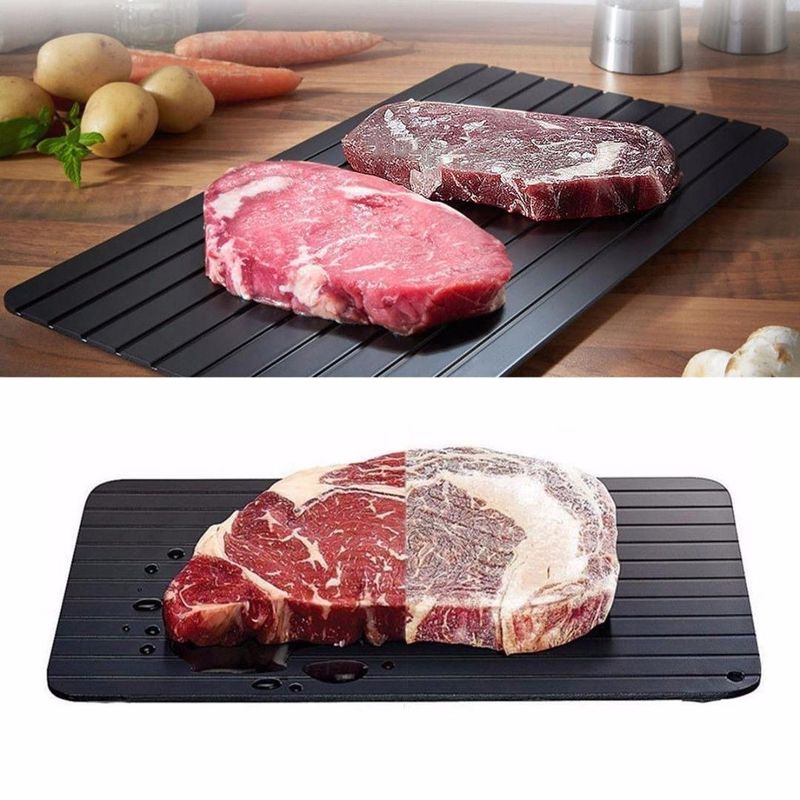 GENERICO - Bandeja Tabla De Aluminio De Descongelación Rápida Color Negro