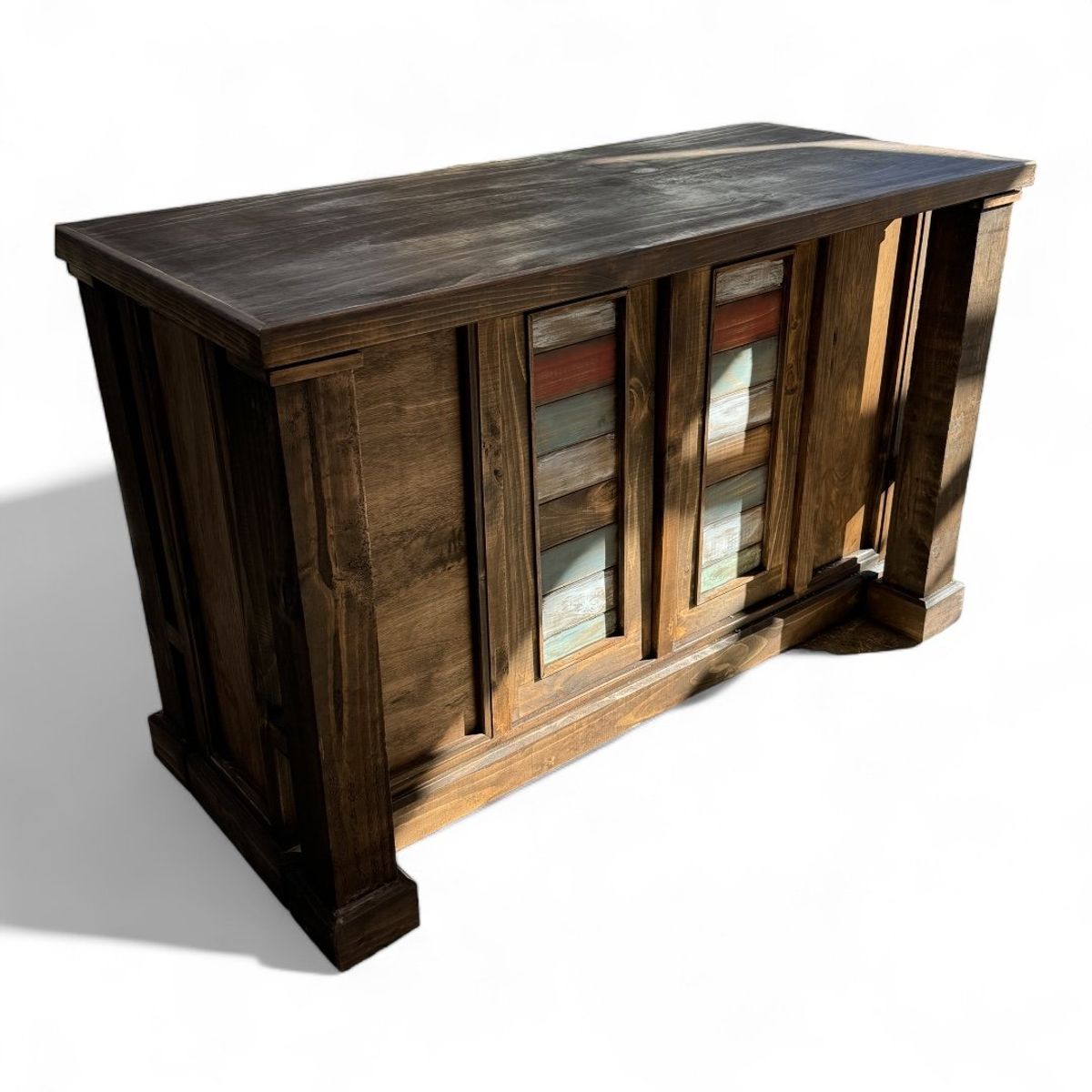 TAIKKEE - Isla de cocina rústica de madera modelo italia