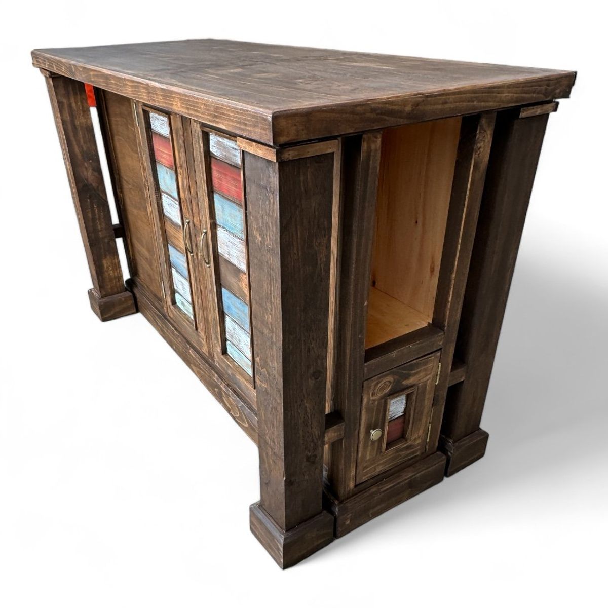 TAIKKEE - Isla de cocina rústica de madera modelo italia